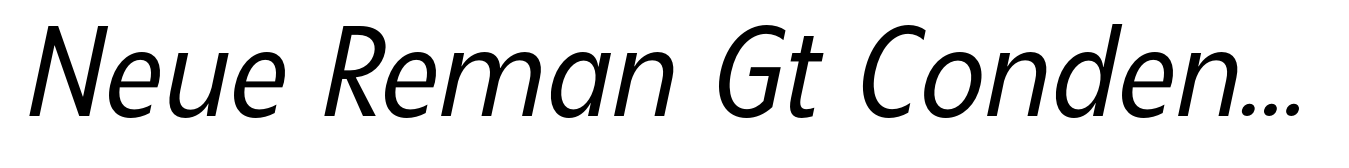 Neue Reman Gt Condensed Italic